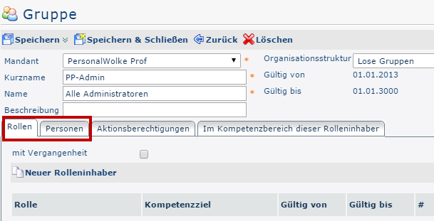 Neue Abteilung Rollenzuordnung Neue Abteilung Rollenzuordnung